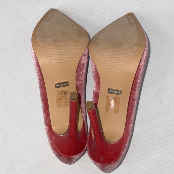 Bebe Velour Pink Heels Size 7 - Picture 7 of 12